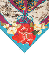 Twill silk foulard with Silk road print: 90 x 90cm- 35 x 35 inches - | Dolce & Gabbana
