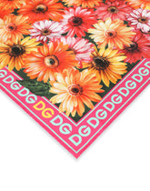 Twill scarf with gerbera-daisy print (90 x 90) - | Dolce & Gabbana