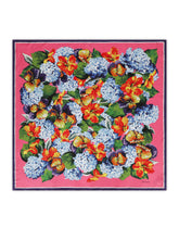 Hydrangea-print twill scarf (90 x 90) - | Dolce & Gabbana