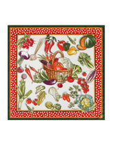 Vegetable-print twill scarf (90 x 90) - | Dolce & Gabbana