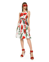 Twill scarf with yellow rose print (90 x 90) - | Dolce & Gabbana