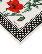 Twill scarf with yellow rose print (90 x 90) - | Dolce & Gabbana