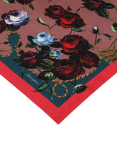 Twill scarf with vintage rose print (90 x 90) - | Dolce & Gabbana
