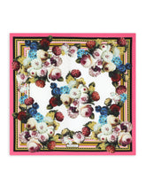 Twill scarf with vintage rose print (90 x 90) - | Dolce & Gabbana