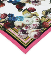 Twill scarf with vintage rose print (90 x 90) - | Dolce & Gabbana