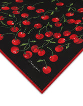 Cherry-print twill scarf (90x90) - | Dolce & Gabbana