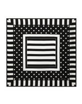 Silk twill scarf with striped print (90x90) - | Dolce & Gabbana