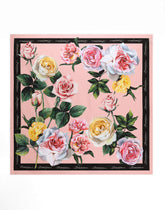 Rose and peony-print silk twill foulard (90x90) - | Dolce & Gabbana