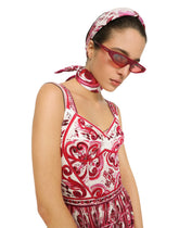 Majolica-print twill scarf (70 x 70) - | Dolce & Gabbana