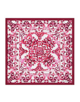 Majolica-print twill scarf (70 x 70) - | Dolce & Gabbana