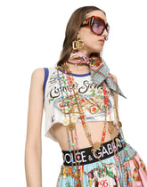 Wine-print twill scarf (70 x 70) - | Dolce & Gabbana