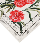 Twill scarf with yellow rose print (70 x 70) - | Dolce & Gabbana