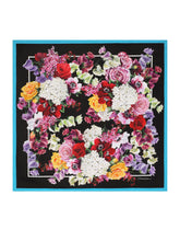 Twill scarf with red rose print (70 x 70) - | Dolce & Gabbana