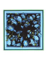 Twill scarf with vintage rose print (70 x 70) - | Dolce & Gabbana