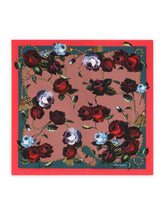 Twill scarf with vintage rose print (70 x 70) - | Dolce & Gabbana