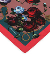 Twill scarf with vintage rose print (70 x 70) - | Dolce & Gabbana