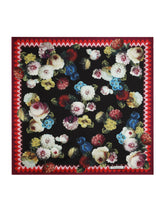 Twill scarf with vintage rose print (70 x 70) - | Dolce & Gabbana