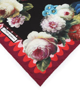 Twill scarf with vintage rose print (70 x 70) - | Dolce & Gabbana