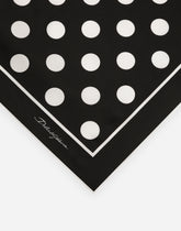 Silk twill scarf with polka-dot print (70x70) - | Dolce & Gabbana