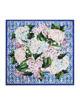 Hydrangea-print twill scarf (50 x 50) - | Dolce & Gabbana
