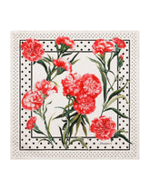 Twill scarf with yellow rose print (50 x 50) - | Dolce & Gabbana