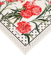 Twill scarf with yellow rose print (50 x 50) - | Dolce & Gabbana