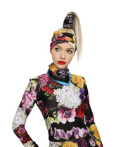 Twill scarf with red rose print (50 x 50) - | Dolce & Gabbana