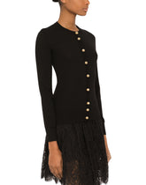 Dolce & Gabbana Cardigan In Solid-Coloured Wool Satin - | Dolce & Gabbana