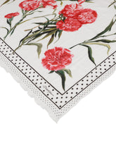 Silk scarf with yellow rose print - | Dolce & Gabbana