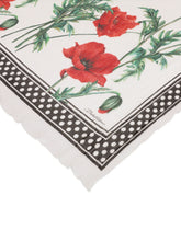 Silk scarf with yellow rose print - | Dolce & Gabbana