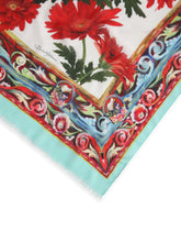 Gerbera-print cashmere and modal scarf (135 x 200) - | Dolce & Gabbana
