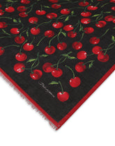 Cherry-print cashmere and modal scarf (135x200) - | Dolce & Gabbana
