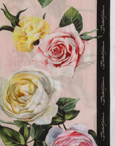 Peony and Rose print modal and cashmere scarf 135x200 - | Dolce & Gabbana