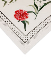 Large carnation-print silk and cashmere scarf (140 x 140) - | Dolce & Gabbana