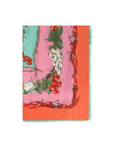 Large vegetable-print silk and cashmere scarf (140 x 140) - | Dolce & Gabbana