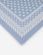Silk and cashmere scarf with allover DG logo print 140x140 - | Dolce & Gabbana