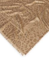140 x 140 scarf in jacquard wool and silk with leo pattern - | Dolce & Gabbana