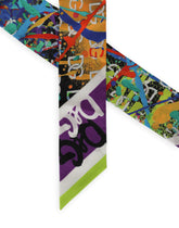 Twill headscarf with dripping print and DG logo - | Dolce & Gabbana