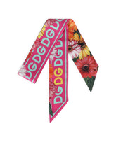 Twill headscarf with gerbera-daisy print - | Dolce & Gabbana