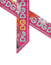 Twill headscarf with gerbera-daisy print - | Dolce & Gabbana