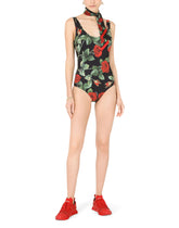 Rose-print twill headscarf - | Dolce & Gabbana