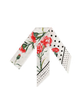 Twill headscarf with yellow rose print - | Dolce & Gabbana