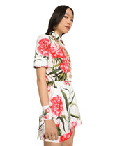 Twill headscarf with yellow rose print - | Dolce & Gabbana