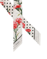 Twill headscarf with yellow rose print - | Dolce & Gabbana