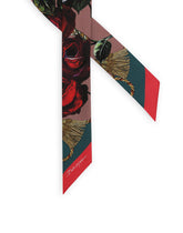 Twill headscarf with vintage rose print (6 x 100) - | Dolce & Gabbana