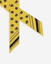 Twill headscarf with all-over DG logo print - | Dolce & Gabbana