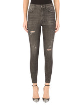 Deep blue denim Audrey jeans with ripped details - | Dolce & Gabbana