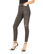 Deep blue denim Audrey jeans with ripped details - | Dolce & Gabbana