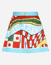 Carretto-print cotton shorts - | Dolce & Gabbana