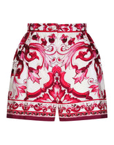Majolica-print poplin shorts - | Dolce & Gabbana